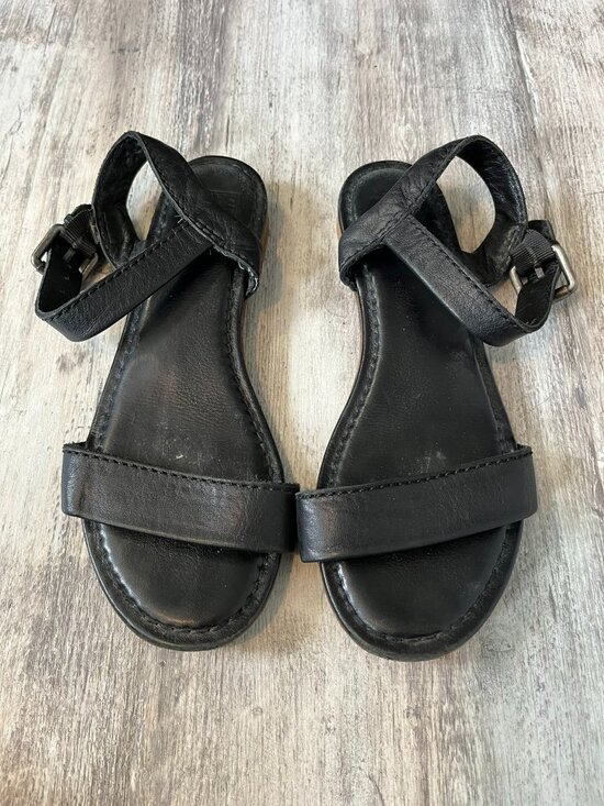 Frye Shoes - Frye Rachel T Flat Leather Sandals, Black, Women's US 6.5